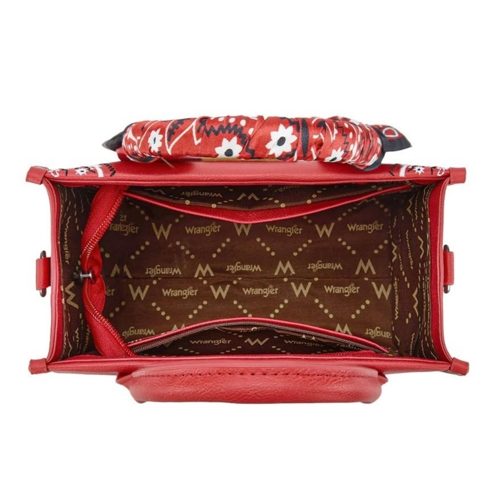 Wrangler Braided Paisley Bandana Tote Bag - Red - Picture 4 of 4